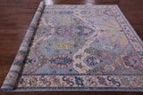 Blue Turkish Oushak Hand Knotted Wool Rug - 8' 0" X 9' 11" - Golden Nile