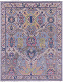 Blue Turkish Oushak Hand Knotted Wool Rug - 8' 0" X 9' 11" - Golden Nile