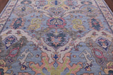 Blue Turkish Oushak Hand Knotted Wool Rug - 8' 0" X 9' 11" - Golden Nile