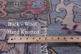Blue Turkish Oushak Hand Knotted Wool Rug - 8' 0" X 9' 11" - Golden Nile