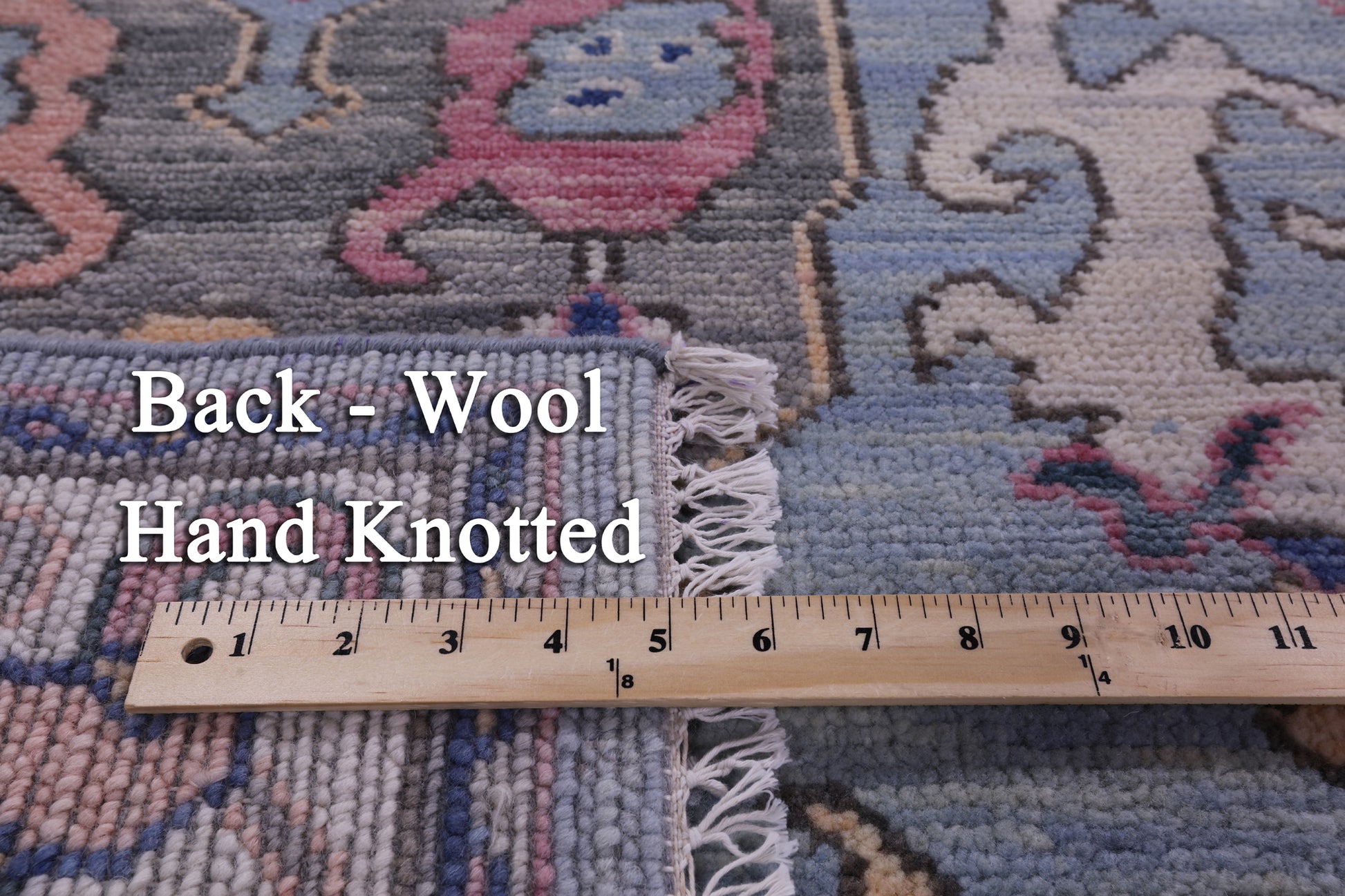 Blue Turkish Oushak Hand Knotted Wool Rug - 8' 0" X 9' 11" - Golden Nile