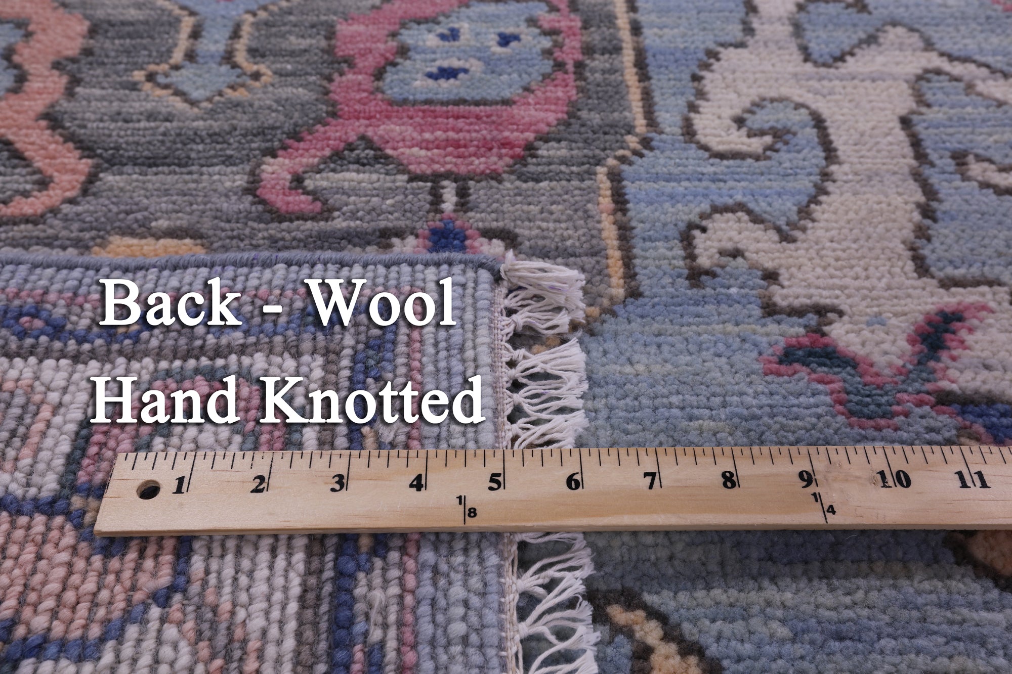Blue Turkish Oushak Hand Knotted Wool Rug - 8' 0" X 9' 11" - Golden Nile