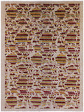 Ivory William Morris Rose Garden Hand Knotted Wool Area Rug - 9' 2" X 11' 10" - Golden Nile