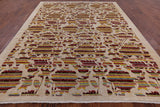 Ivory William Morris Rose Garden Hand Knotted Wool Area Rug - 9' 2" X 11' 10" - Golden Nile