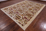 Ivory William Morris Rose Garden Hand Knotted Wool Area Rug - 9' 2" X 11' 10" - Golden Nile