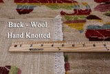 Ivory William Morris Rose Garden Hand Knotted Wool Area Rug - 9' 2" X 11' 10" - Golden Nile