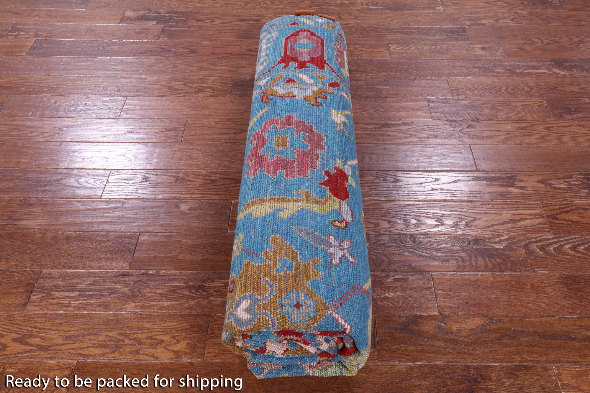 Blue Turkish Oushak Hand Knotted Wool Rug - 8' 1" X 10' 3" - Golden Nile