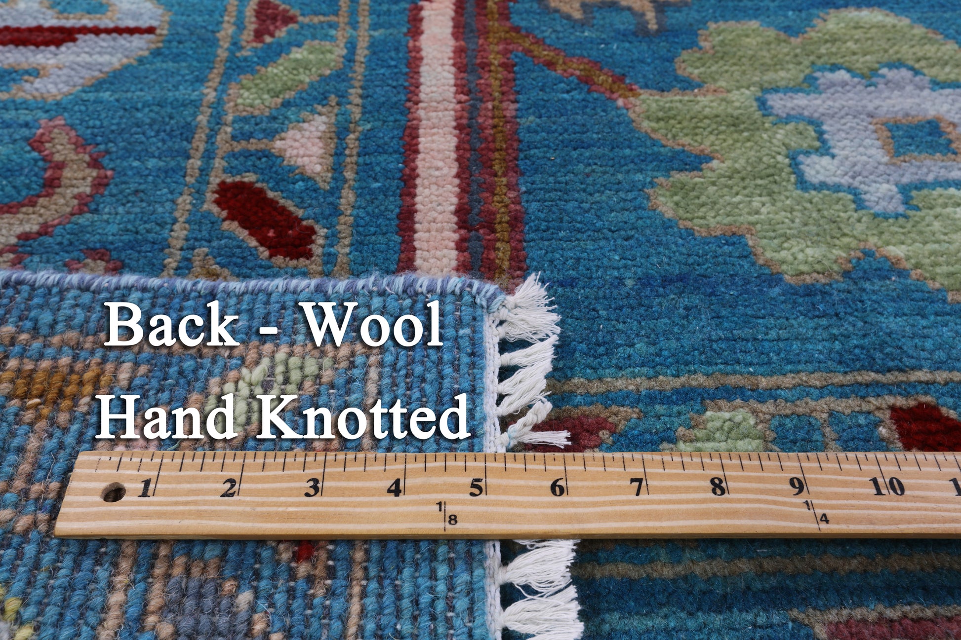 Blue Turkish Oushak Hand Knotted Wool Rug - 8' 1" X 10' 3" - Golden Nile