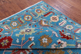 Blue Turkish Oushak Hand Knotted Wool Rug - 8' 1" X 10' 3" - Golden Nile