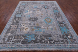 Grey Turkish Oushak Hand Knotted Wool Rug - 8' 0" X 9' 11" - Golden Nile