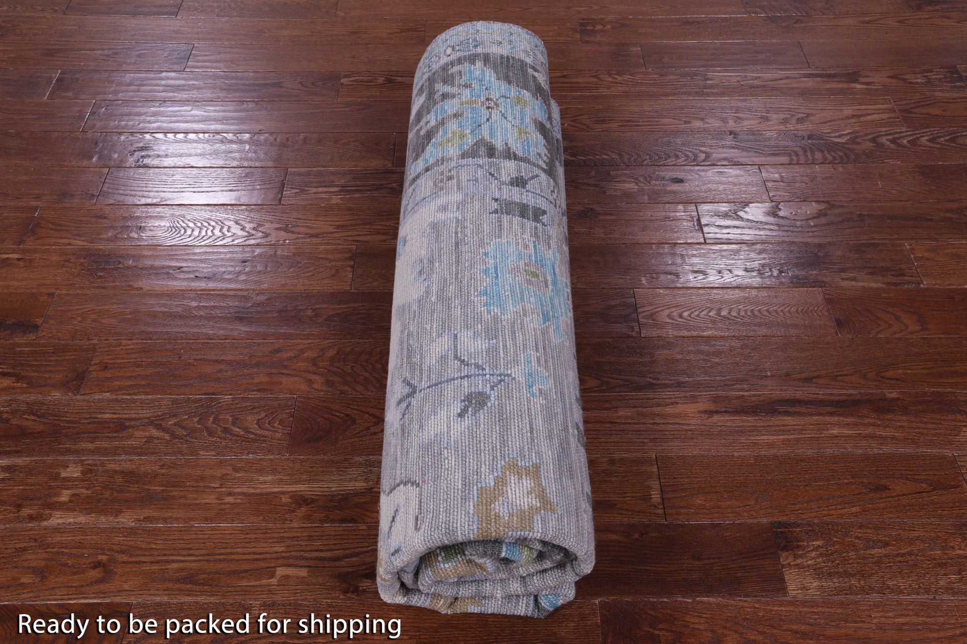 Grey Turkish Oushak Hand Knotted Wool Rug - 8' 0" X 9' 11" - Golden Nile