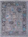 Grey Turkish Oushak Hand Knotted Wool Rug - 8' 0" X 9' 11" - Golden Nile
