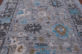 Grey Turkish Oushak Hand Knotted Wool Rug - 8' 0" X 9' 11" - Golden Nile