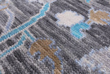 Grey Turkish Oushak Hand Knotted Wool Rug - 8' 0" X 9' 11" - Golden Nile