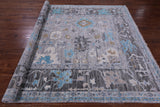 Grey Turkish Oushak Hand Knotted Wool Rug - 8' 0" X 9' 11" - Golden Nile