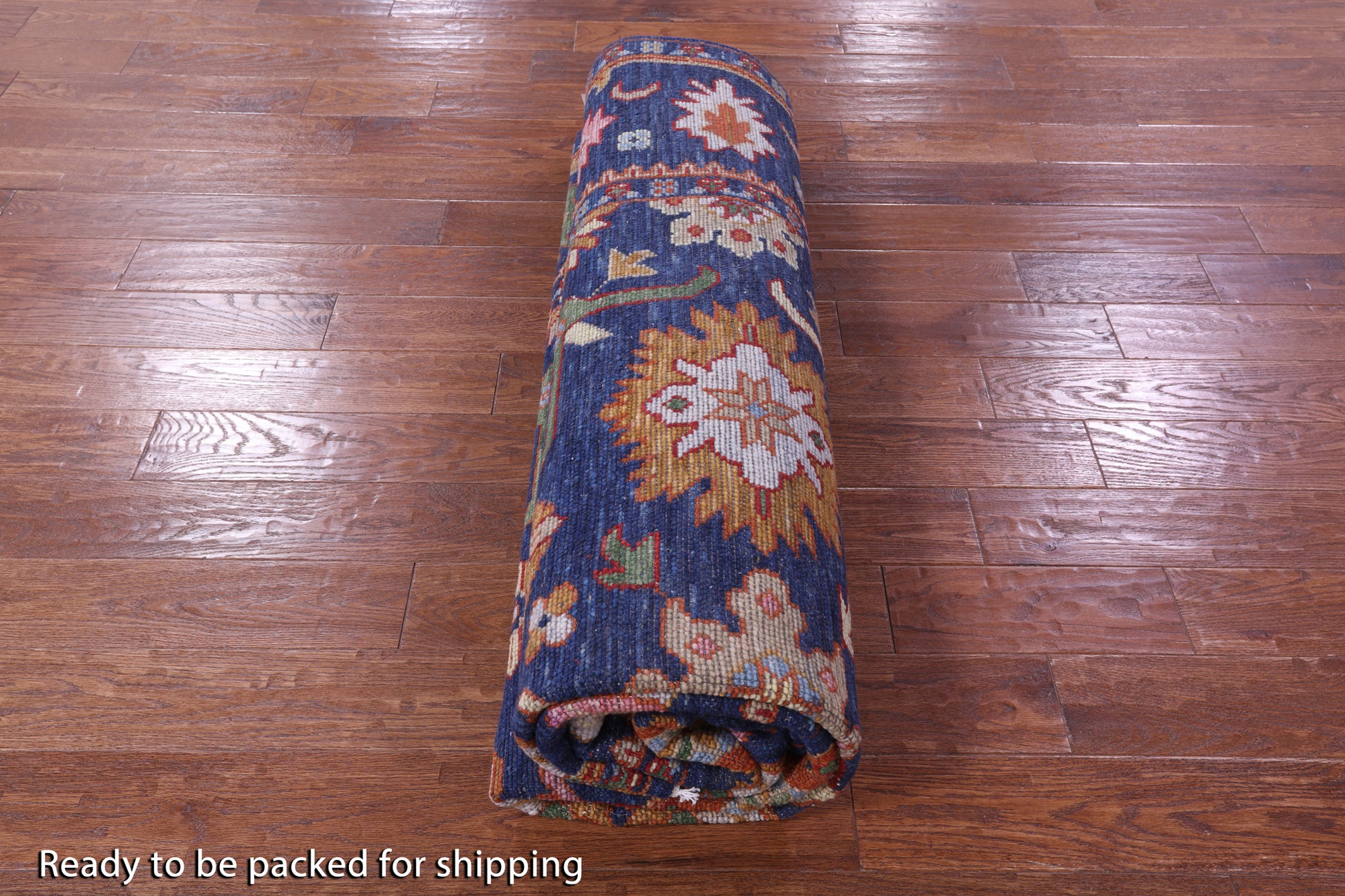 Blue Turkish Oushak Hand Knotted Wool Rug - 8' 0" X 10' 0" - Golden Nile