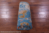 Blue Turkish Oushak Hand Knotted Wool Rug - 5' 1" X 8' 0" - Golden Nile