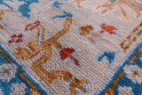Blue Turkish Oushak Hand Knotted Wool Rug - 5' 1" X 8' 0" - Golden Nile