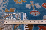 Blue Turkish Oushak Hand Knotted Wool Rug - 5' 1" X 8' 0" - Golden Nile