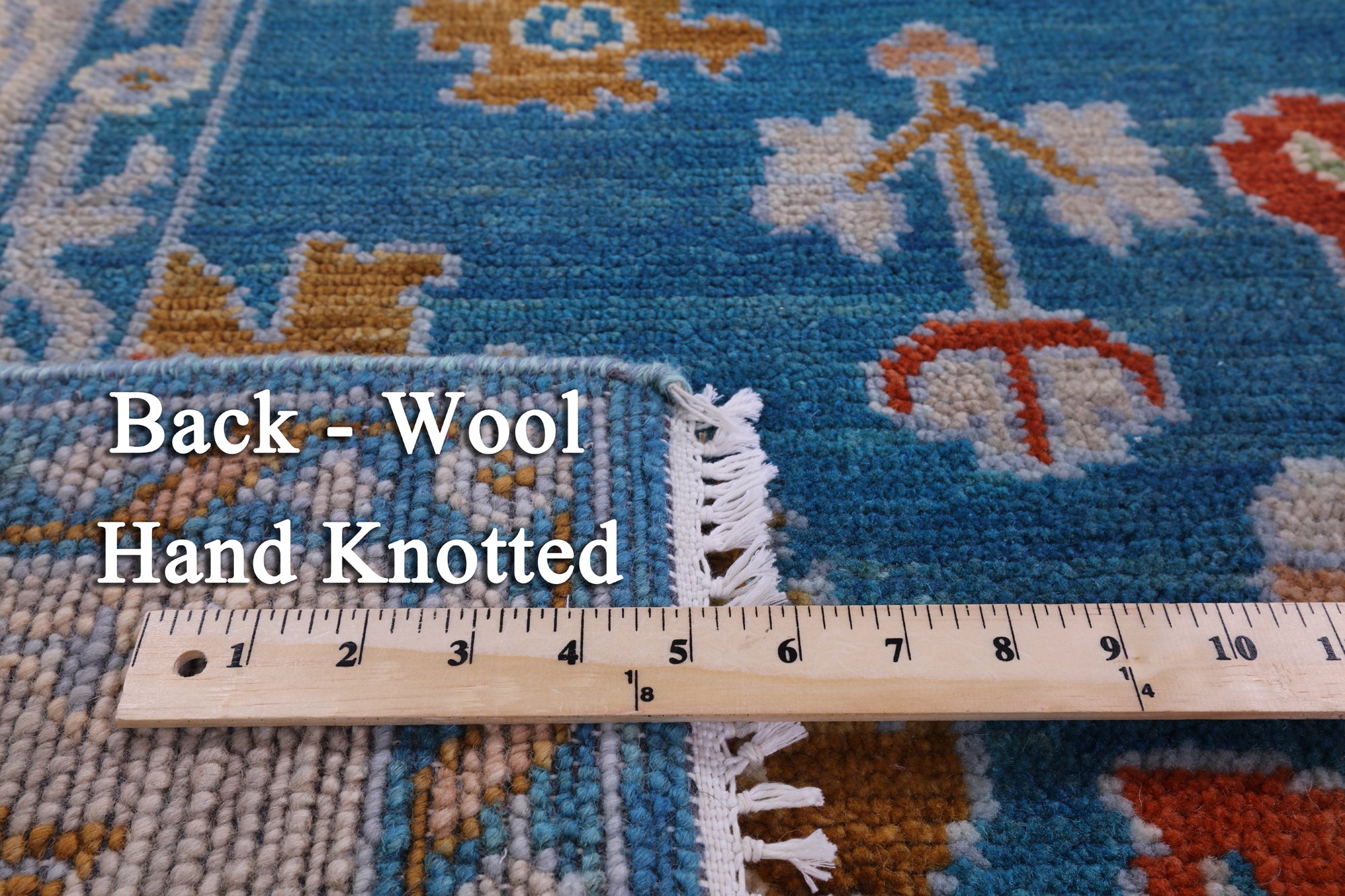 Blue Turkish Oushak Hand Knotted Wool Rug - 5' 1" X 8' 0" - Golden Nile