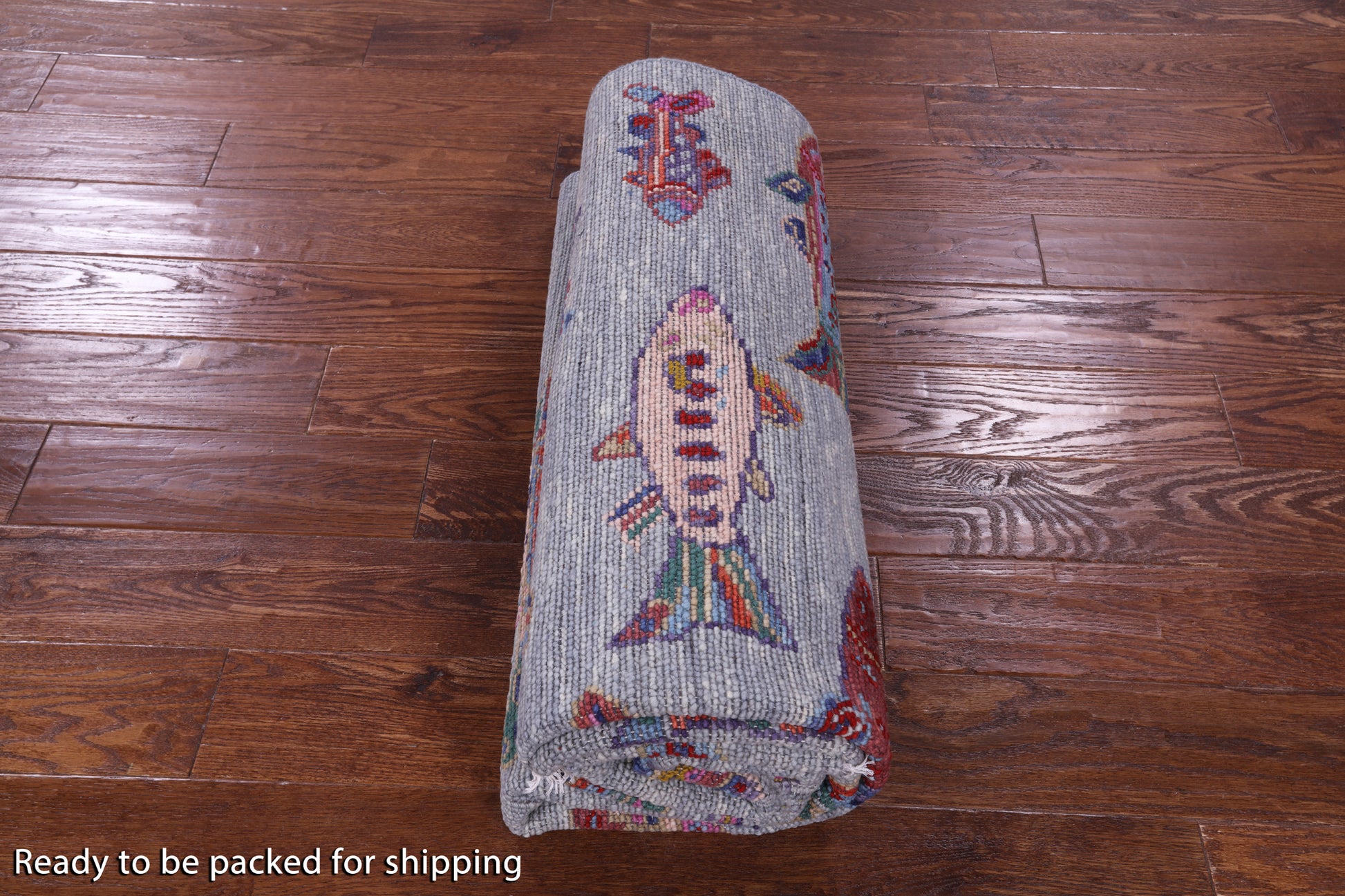 Fish Design Persian Gabbeh Hand Knotted Wool Rug - 5' 1" X 8' 0" - Golden Nile