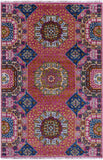 Geometric Persian Mamluk Hand Knotted Wool Rug - 4' 0" X 6' 2" - Golden Nile