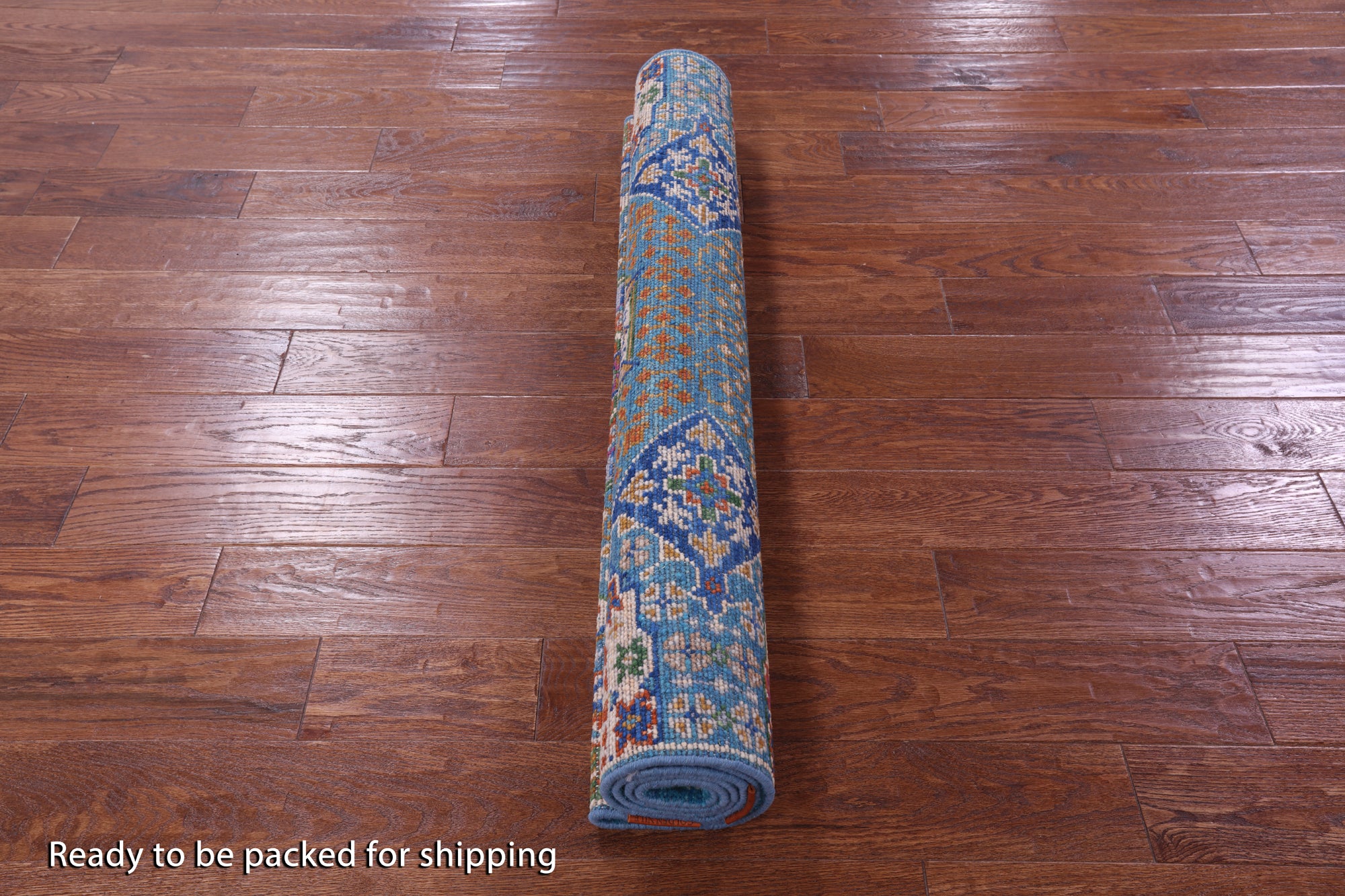 Blue Geometric Persian Mamluk Hand Knotted Wool Rug - 4' 0" X 6' 3" - Golden Nile