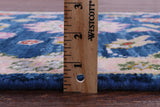 Blue Turkish Oushak Hand Knotted Wool Runner Rug - 2' 6" X 12' 0" - Golden Nile