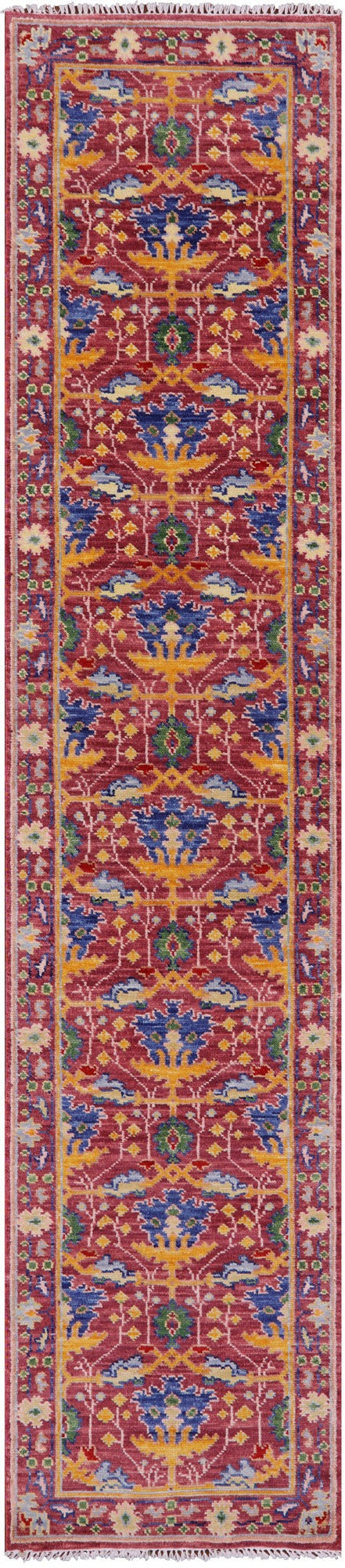 Turkish Oushak Hand Knotted Wool Runner Rug - 2' 8" X 12' 6" - Golden Nile