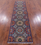 Geometric Persian Mamluk Hand Knotted Wool Runner Rug - 2' 7" X 10' 0" - Golden Nile