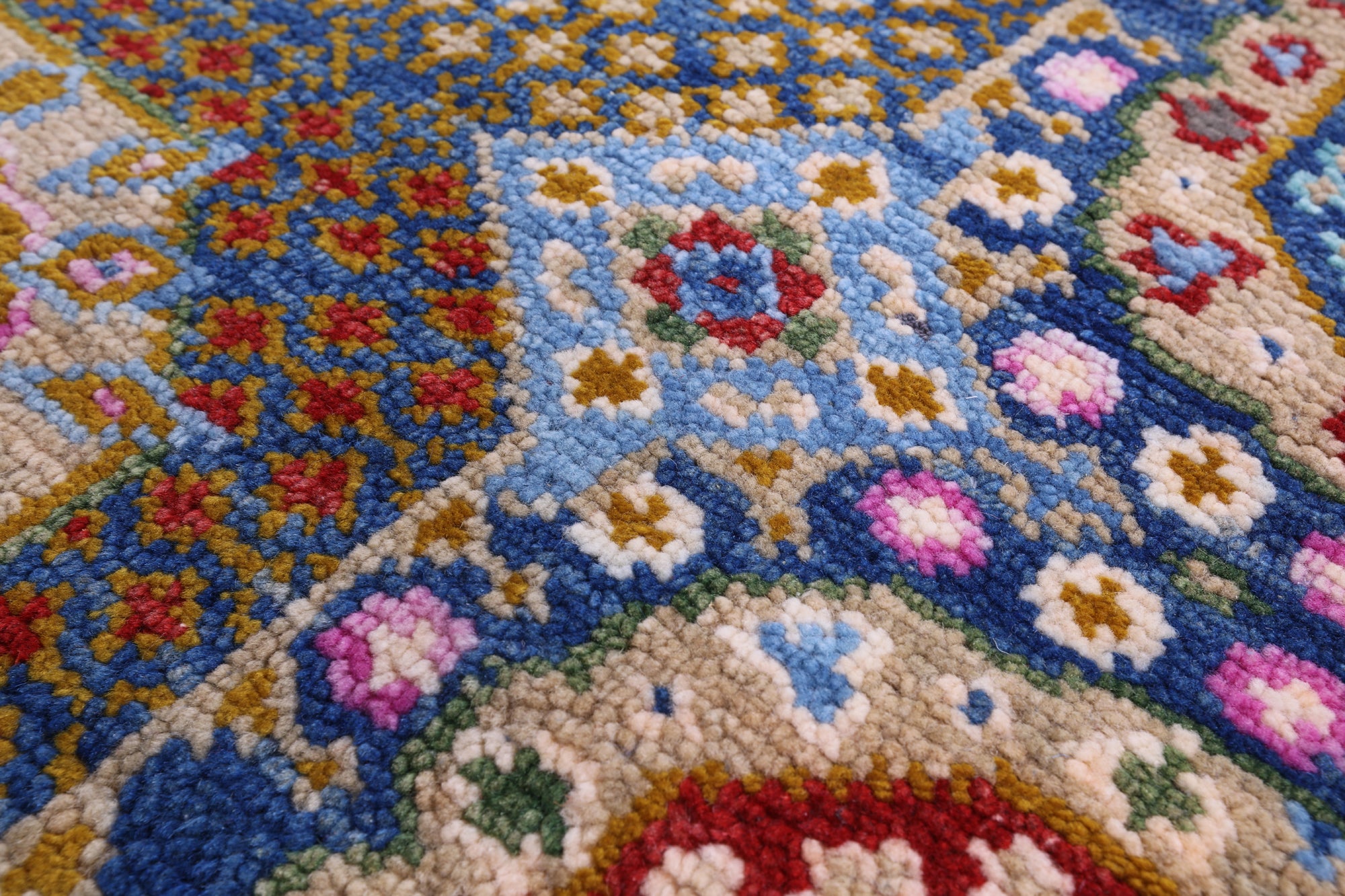 Geometric Persian Mamluk Hand Knotted Wool Runner Rug - 2' 7" X 10' 3" - Golden Nile