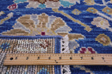 Blue Turkish Oushak Hand Knotted Wool Rug - 4' 1" X 6' 6" - Golden Nile