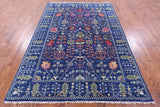 Blue Turkish Oushak Hand Knotted Wool Rug - 6' 2" X 8' 9" - Golden Nile