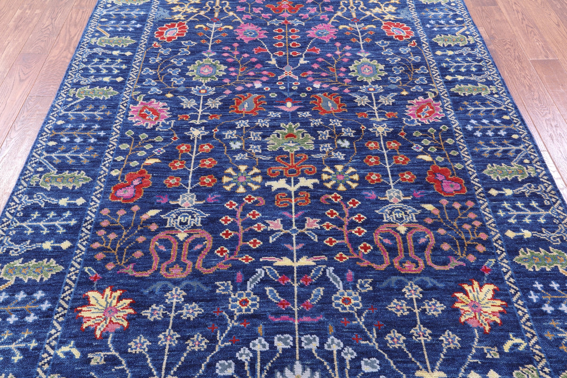 Blue Turkish Oushak Hand Knotted Wool Rug - 6' 2" X 8' 9" - Golden Nile