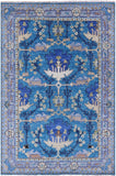 Blue Turkish Oushak Handmade Wool Rug - 6' 2" X 9' 3" - Golden Nile