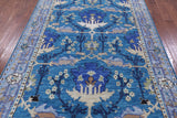 Blue Turkish Oushak Handmade Wool Rug - 6' 2" X 9' 3" - Golden Nile