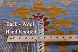 Blue Turkish Oushak Handmade Wool Rug - 9' 1" X 11' 10" - Golden Nile