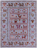 Blue Tribal Persian Gabbeh Handmade Wool Rug - 9' 2" X 12' 3" - Golden Nile