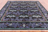 Black Square William Morris Hand Knotted Wool Area Rug - 9' 8" X 9' 10" - Golden Nile