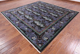 Black Square William Morris Hand Knotted Wool Area Rug - 9' 8" X 9' 10" - Golden Nile