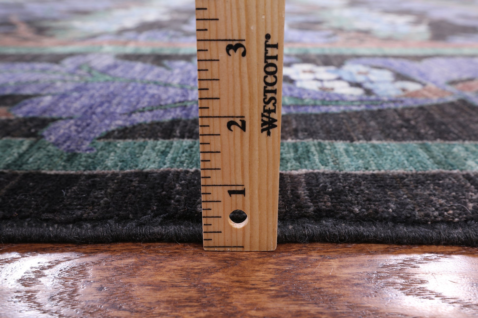 Black Square William Morris Hand Knotted Wool Area Rug - 9' 8" X 9' 10" - Golden Nile