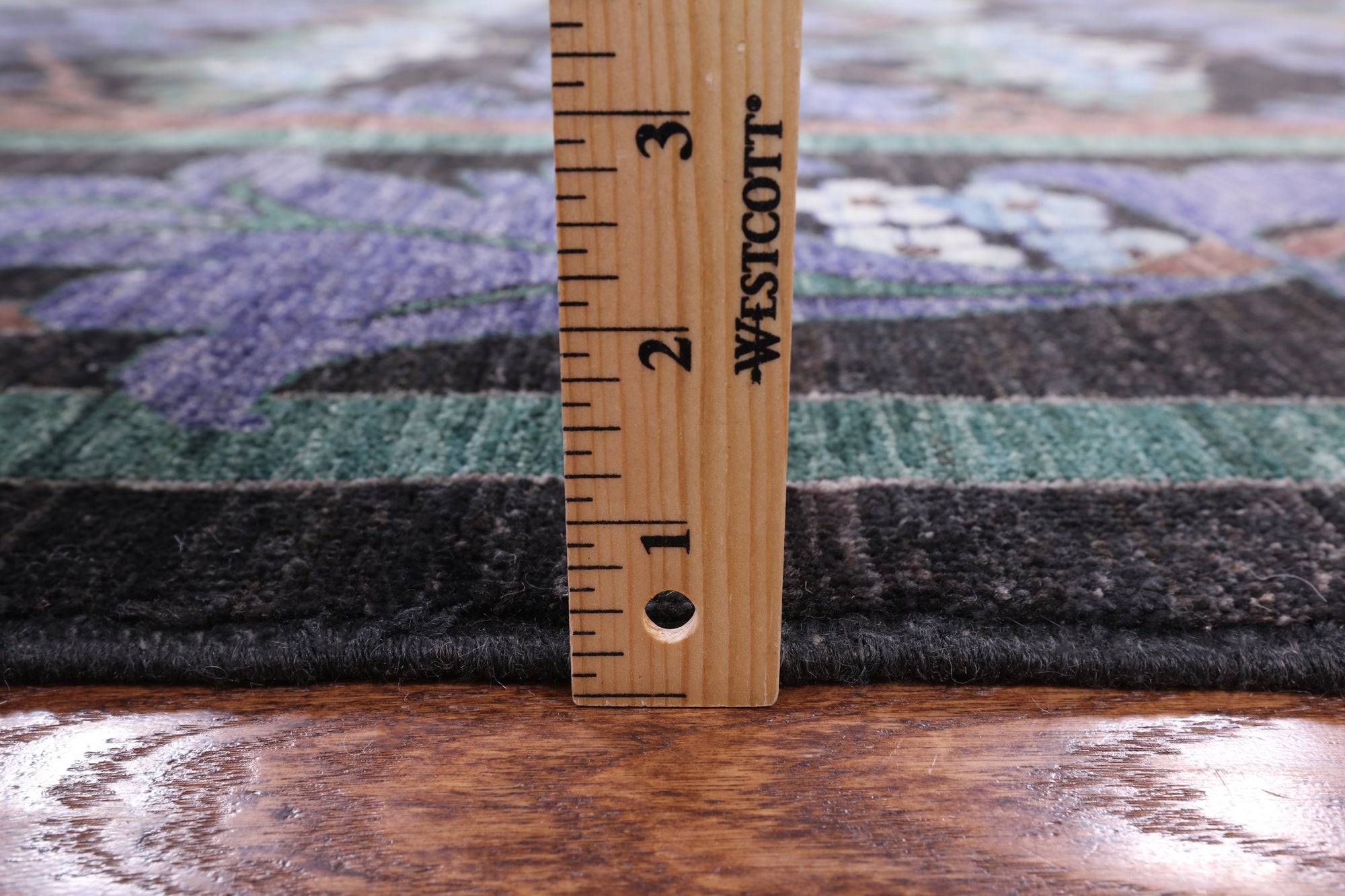 Black Square William Morris Hand Knotted Wool Area Rug - 9' 8" X 9' 10" - Golden Nile
