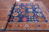 Blue Turkish Oushak Hand Knotted Wool Rug - 8' 1" X 10' 2" - Golden Nile