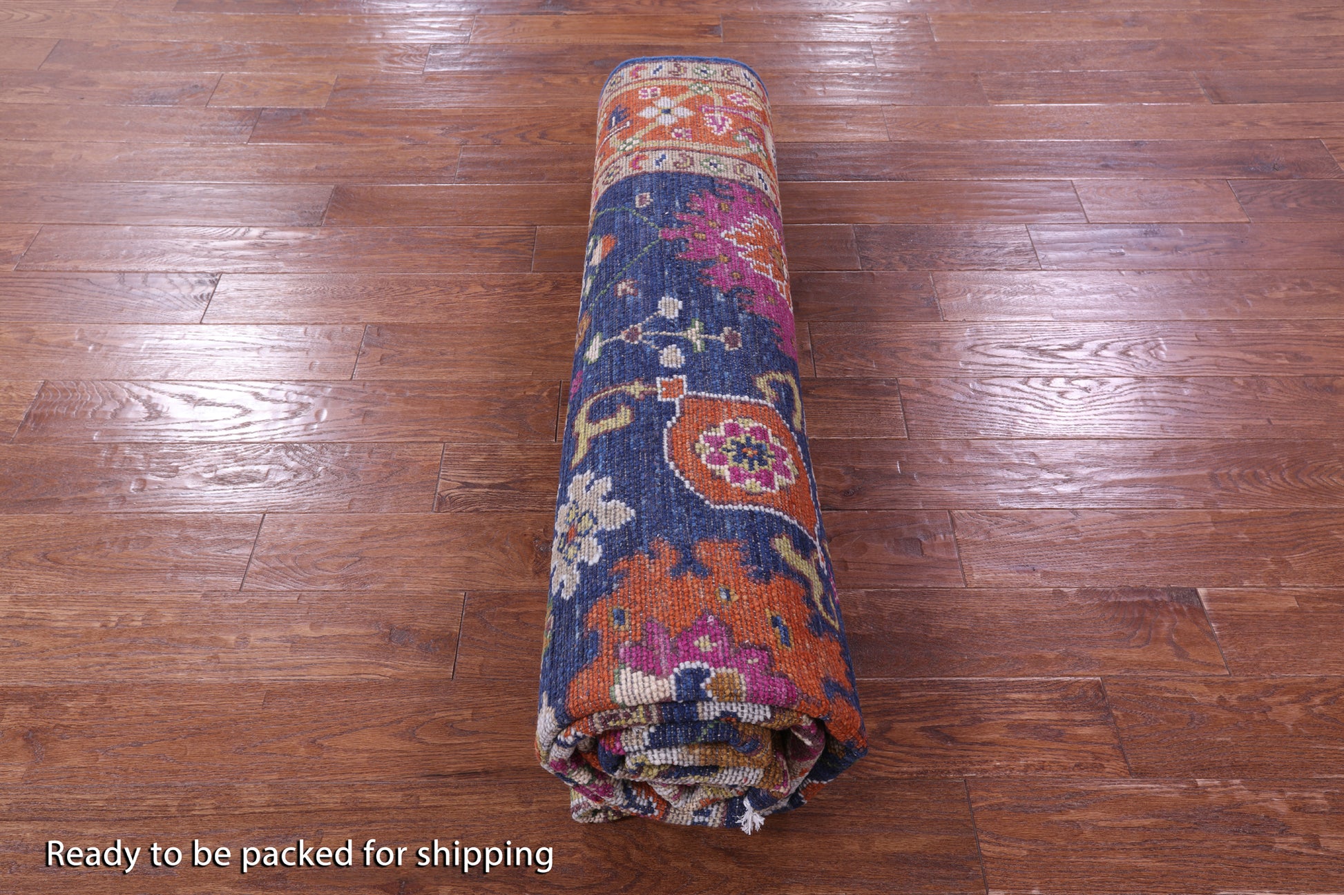 Blue Turkish Oushak Hand Knotted Wool Rug - 8' 1" X 10' 2" - Golden Nile
