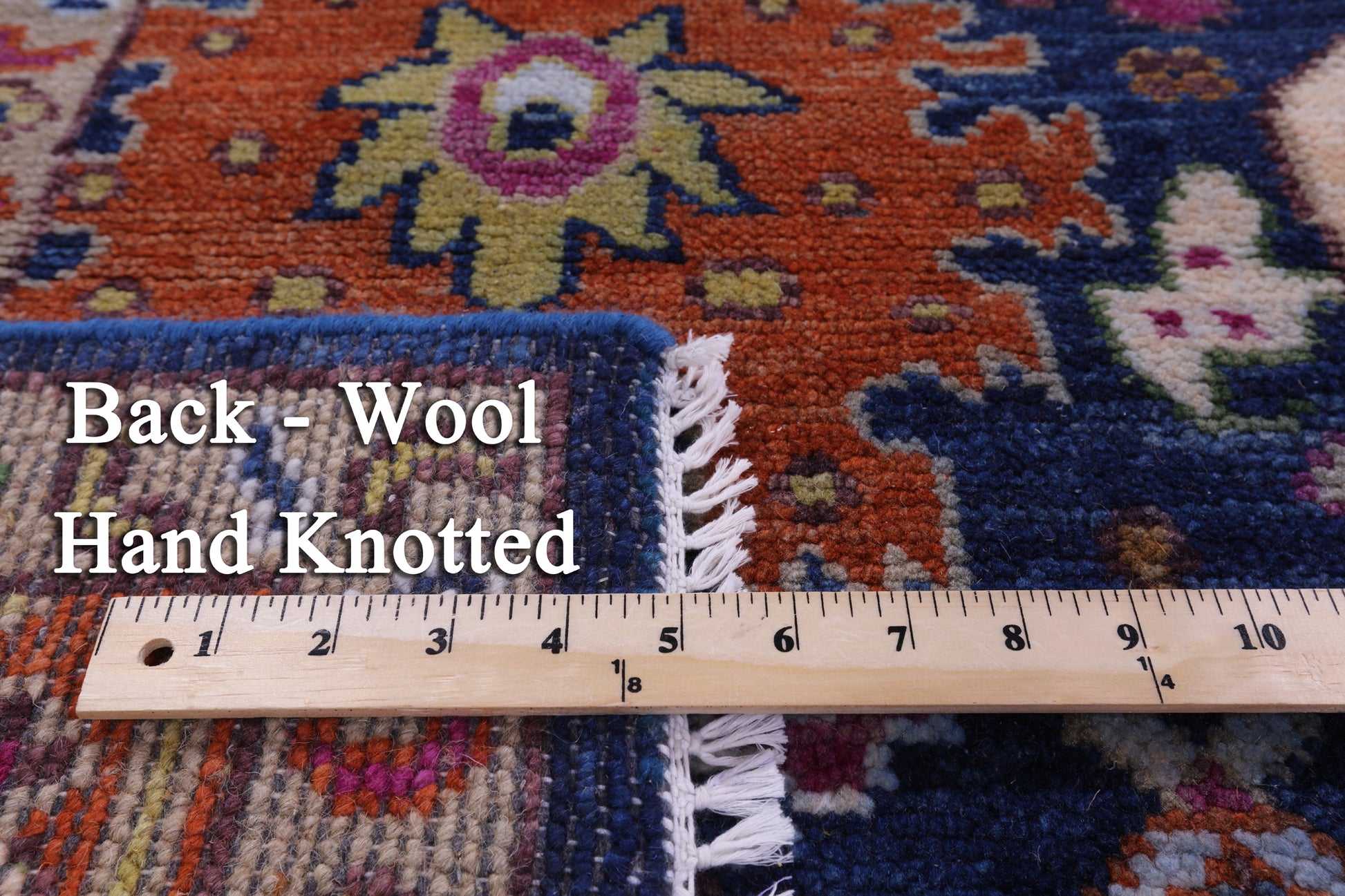 Blue Turkish Oushak Hand Knotted Wool Rug - 8' 1" X 10' 2" - Golden Nile