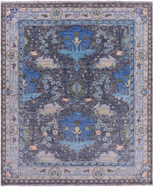 Grey Turkish Oushak Hand Knotted Wool Rug - 8' 3" X 10' 2" - Golden Nile