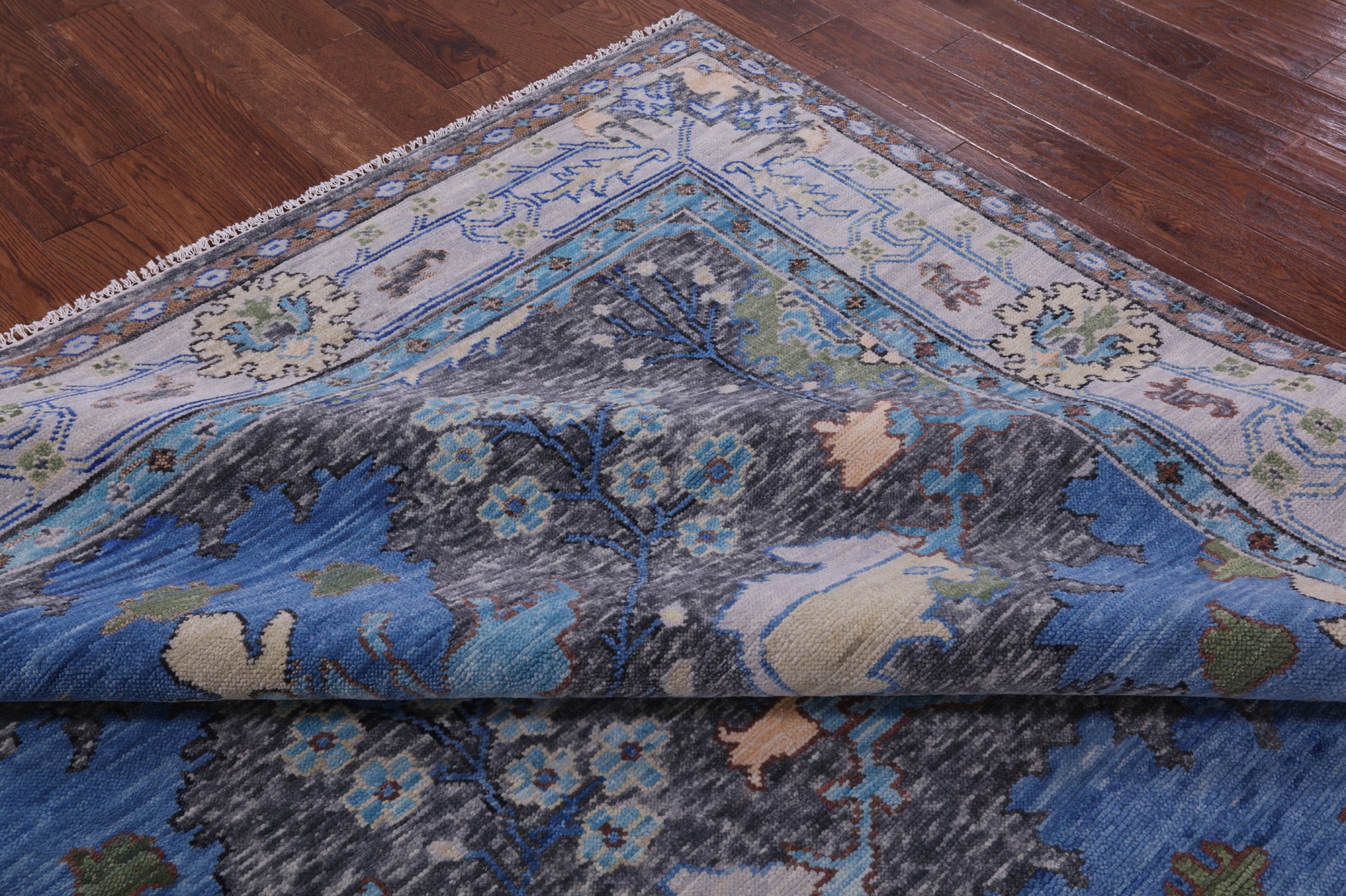 Grey Turkish Oushak Hand Knotted Wool Rug - 8' 3" X 10' 2" - Golden Nile