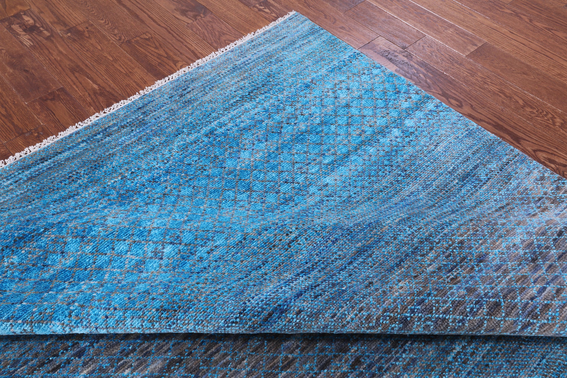 Savannah Grass Hand Knotted Wool & Silk Rug - 8' 2" X 9' 11" - Golden Nile