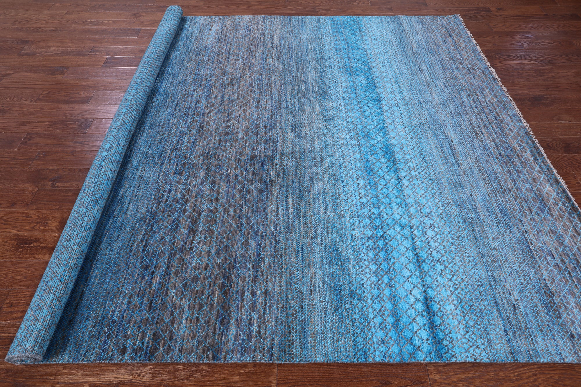 Savannah Grass Hand Knotted Wool & Silk Rug - 8' 2" X 9' 11" - Golden Nile