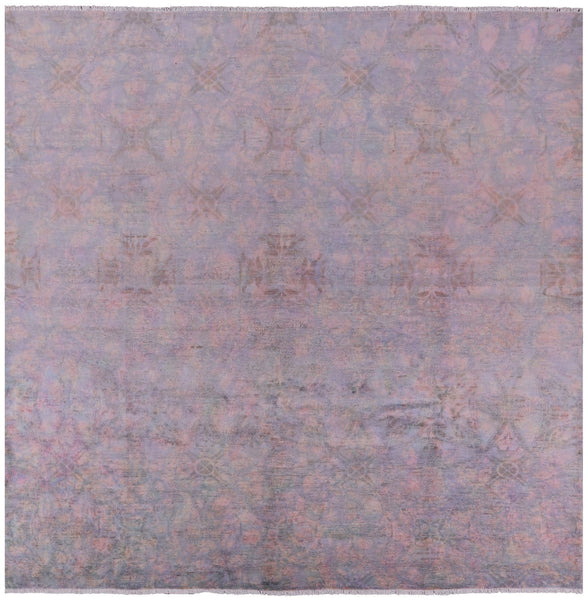 Square William Morris Hand Knotted Wool Area Rug - 9' 0" X 9' 0" - Golden Nile